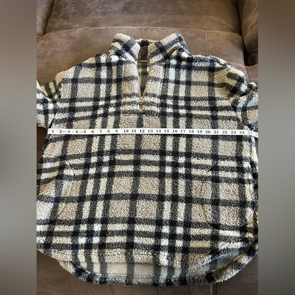 Koolaburra by Ugg Brushed Back Sherpa Pullover Portobello Plaid Size 1X - Picture 5 of 6